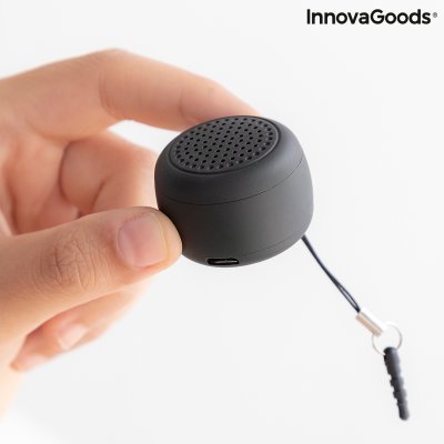 InnovaGoods Uppladdningsbar, bärbar och trådlös minihögtalare Miund Svart
