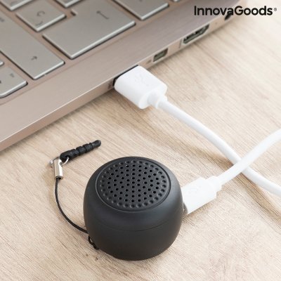 InnovaGoods Uppladdningsbar, bärbar och trådlös minihögtalare Miund Svart