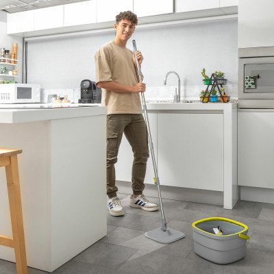 InnovaGoods Självrengörande Roterande Mopp med Vattenavskiljande Hink Selimop Grå rostfritt stål
