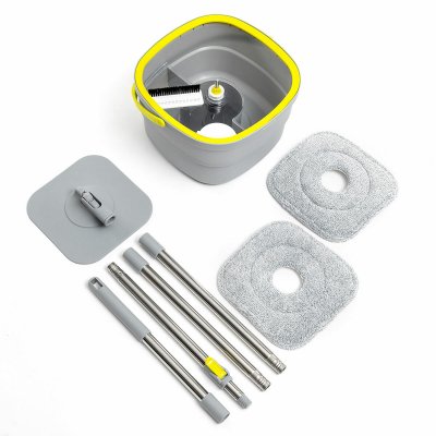 InnovaGoods Självrengörande Roterande Mopp med Vattenavskiljande Hink Selimop Grå rostfritt stål