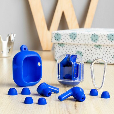 InnovaGoods Trådlösa hörlurar med laddningsetui blå Blå silikon