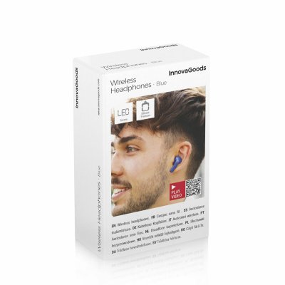 InnovaGoods Trådlösa hörlurar med laddningsetui blå Blå silikon