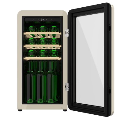 Cecotec Vinkyl Bolero GrandSommelier Origin 18 Hit flaskor retro beige NoFrost LED Glas