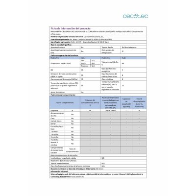 Cecotec Minikylskåp Bolero CoolMarket BC SD 47 65 W 51, 3 x 42 51 cm Svart 44 L