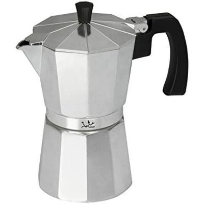 JATA Italiensk Kaffepanna CCA6 * Silvrig 6 Koppar Aluminium