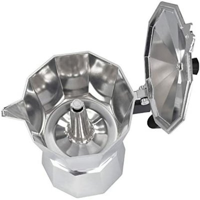 JATA Italiensk Kaffepanna CCA6 * Silvrig 6 Koppar Aluminium