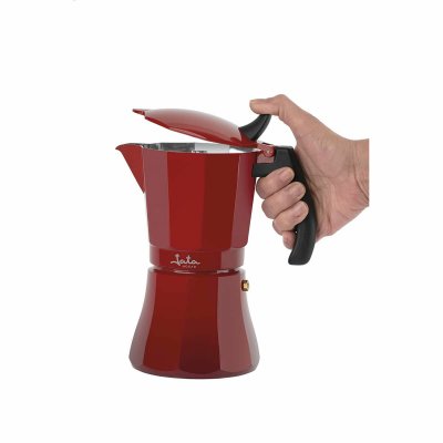 JATA Italiensk Kaffepanna Cafetera de inducción röd vulcano Röd Aluminium 12 Csészék (1 antal)