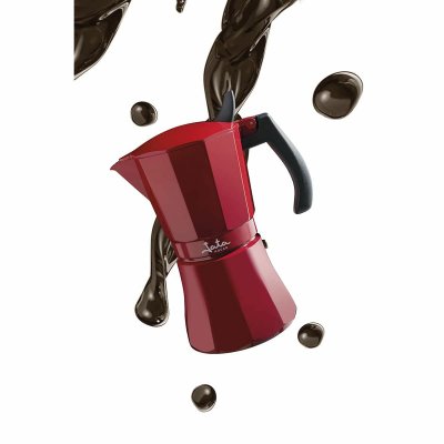JATA Italiensk Kaffepanna Cafetera de inducción röd vulcano Röd Aluminium 12 Csészék (1 antal)