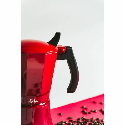 JATA Italiensk Kaffepanna Cafetera de inducción röd vulcano Röd Aluminium 12 Csészék (1 antal)