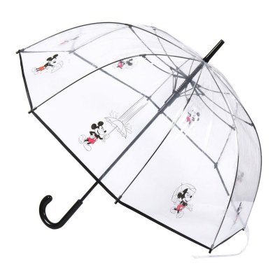 Paraply Mickey Mouse Gjennomsiktig Svart PoE