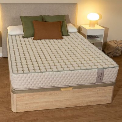 Cecotec Flow 6790 Hybrid resårmadrass 90x190 cm hög fasthet 7 zoner beige Polyester