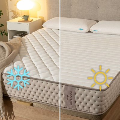 Cecotec Flow 6790 Hybrid resårmadrass 90x190 cm hög fasthet 7 zoner beige Polyester