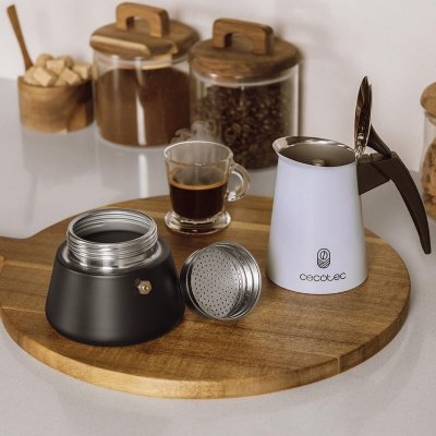Cecotec Kaffebryggare Italiana Piccolina 600 Grön 6 Koppar 300ml Rostfritt Droppstopp stål rostfritt stål