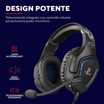 Trust Spelhörlurar med mikrofon GXT 488 Forze PS4 Svart Nylon