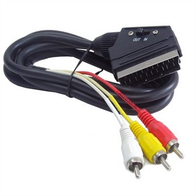 Kabel 3 x RCA till SCART (Europakontakt) GEMBIRD CCV-519-001 Svart
