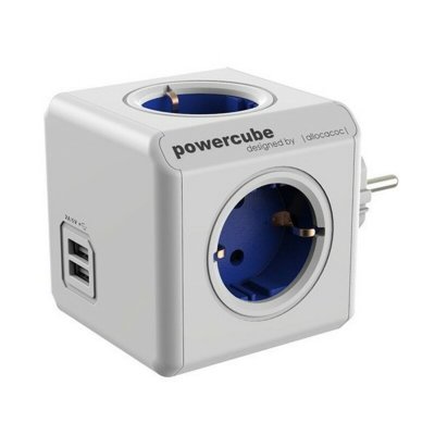 Allocacoc multipluggar i kubform Power Cube 1202BL/DEOUPC USB Vit