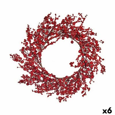 Krist+ Julkrans Röd Plast 48 x 10 cm (6 antal)