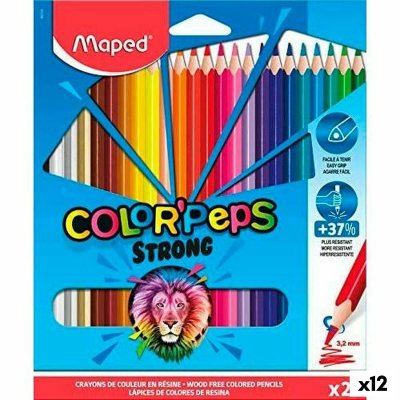 Färgpennor Maped Color' Peps Strong Multicolour 24 Delar (12 antal)