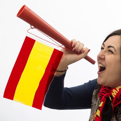 Trumpet med spansk flagga