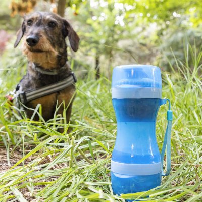 2-i-1-flaske med vann og matbeholdere for kjæledyr Pettap InnovaGoods