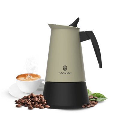 Cecotec Kaffebryggare Italiana Piccolina 600 Grön 6 Koppar 300ml Rostfritt Droppstopp stål rostfritt stål