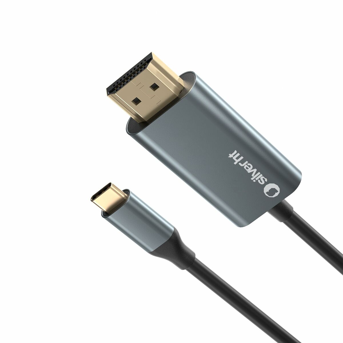 silver HT USB-C till HDMI Kabel LOGAN Svart