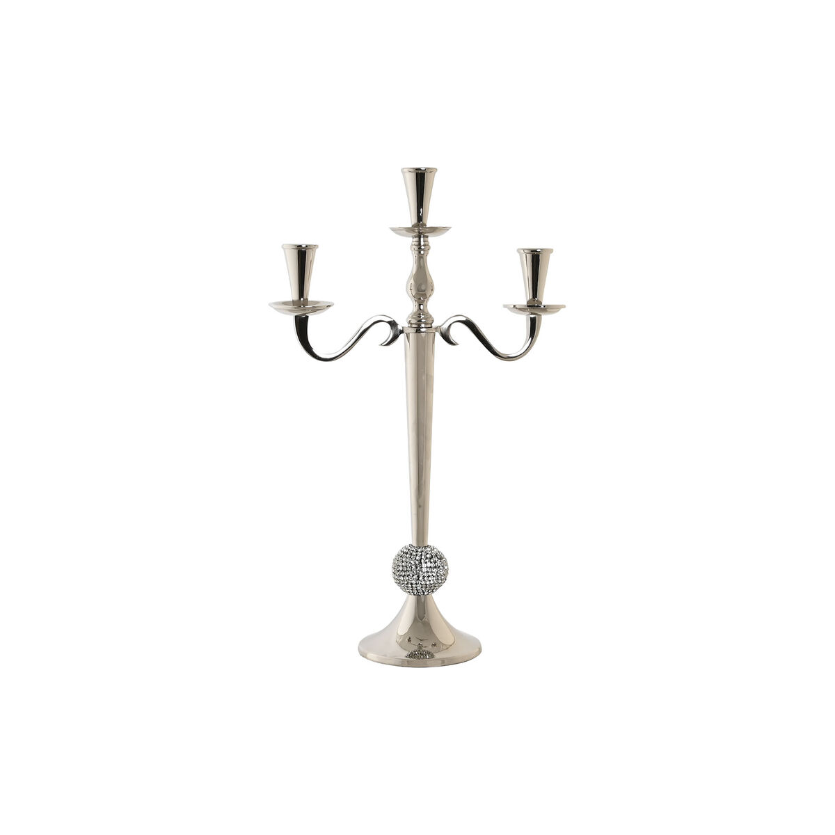 DKD Home Decor Kandelaber 30 x 12 46 cm Silvrig Aluminium Kromad